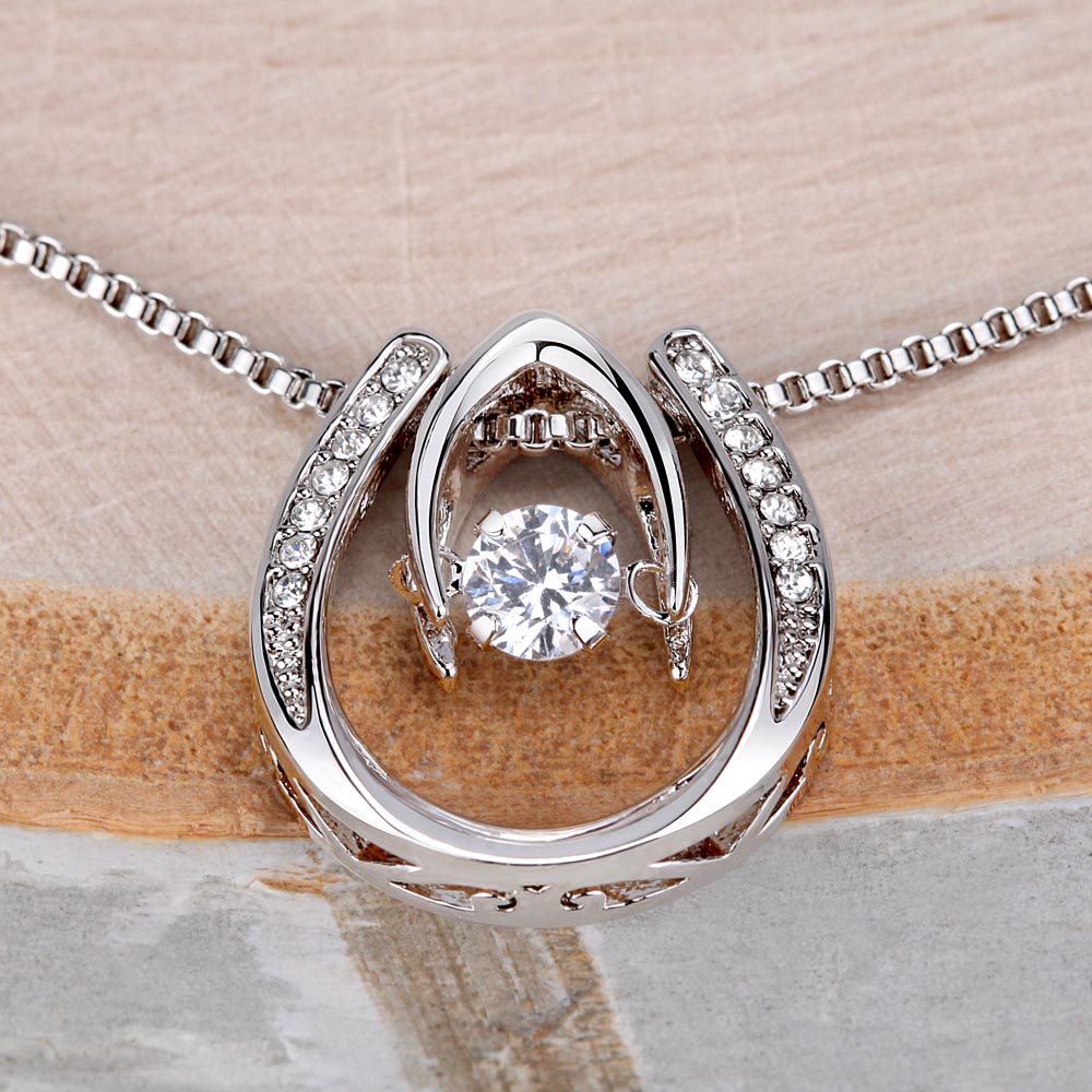 Gift for Daughter from Dad, Be Brave & Strong Lucky in Love Necklace