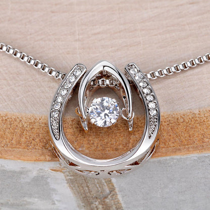 Gift for Daughter from Dad, Be Brave & Strong Lucky in Love Necklace