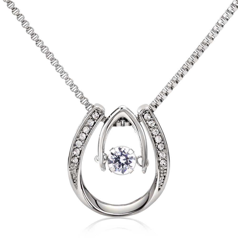 Gift for Daughter from Dad, Be Brave & Strong Lucky in Love Necklace
