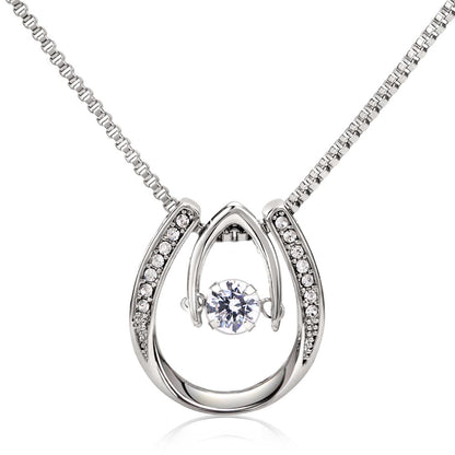 Gift for Daughter from Dad, Be Brave & Strong Lucky in Love Necklace