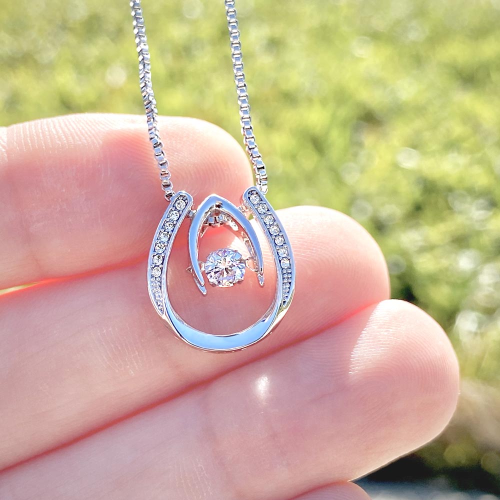 Gift for Daughter from Dad, Be Brave & Strong Lucky in Love Necklace