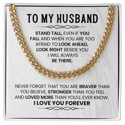 To My Husband Necklace – Stand Tall, Loved Forever