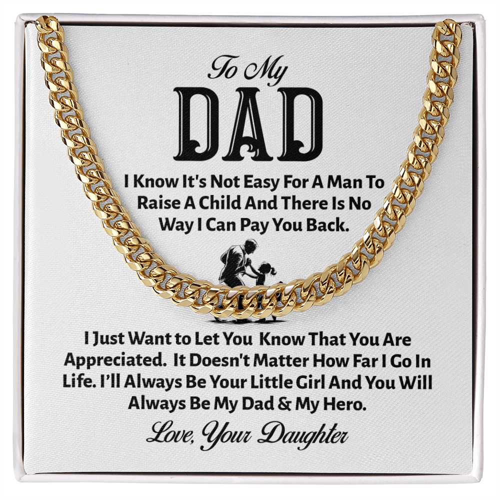 To My Dad Cuban Link Necklace – From Your Little Girl