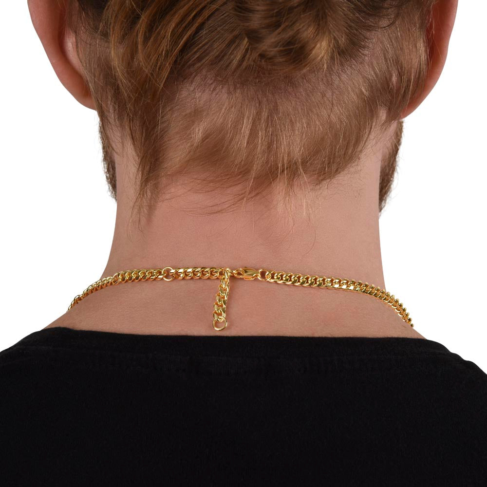 To My Son Cuban Link Chain – Dad’s Strength & Love Gift