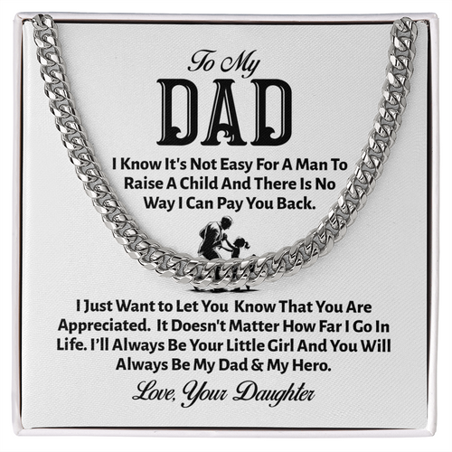 To My Dad Cuban Link Necklace – From Your Little Girl