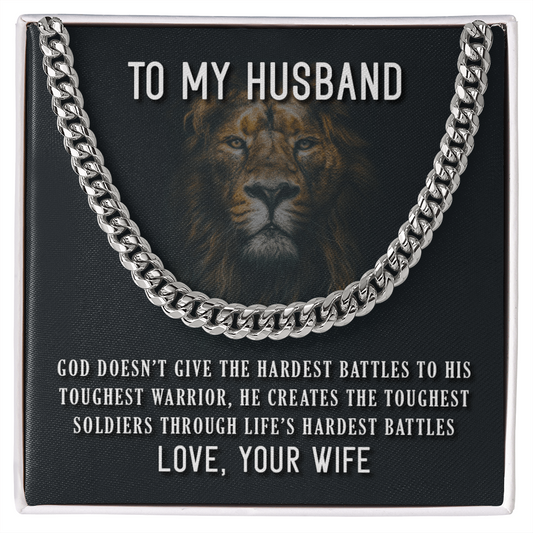 To My Husband Necklace – God Made You Strong