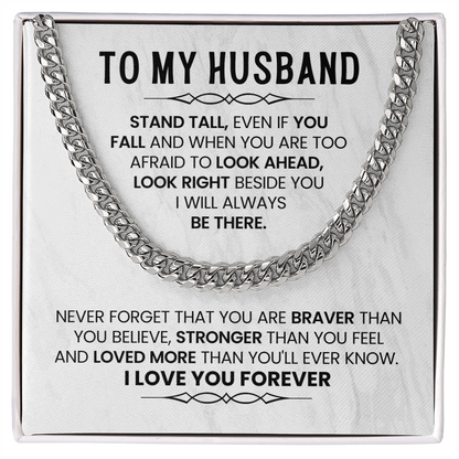 To My Husband Necklace – Stand Tall, Loved Forever