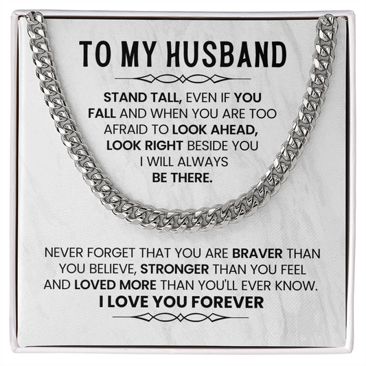 To My Husband Necklace – Stand Tall, Loved Forever