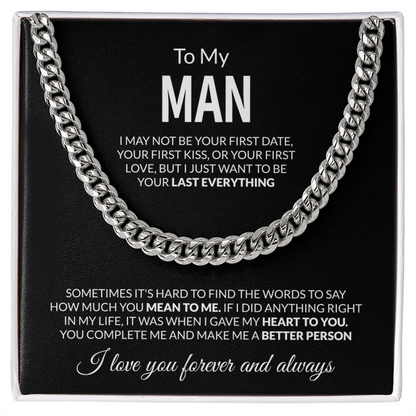 To My Man Necklace – My Last Everything Forever