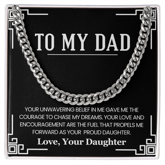 To My Dad Necklace – Your Proud Daughter's Love