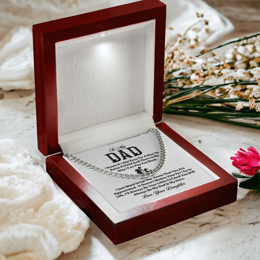 To My Dad Cuban Link Necklace – From Your Little Girl