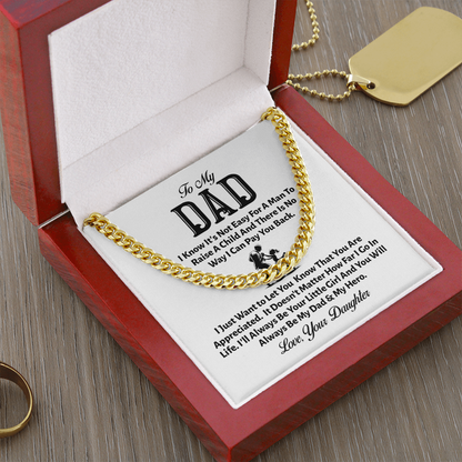 To My Dad Cuban Link Necklace – From Your Little Girl