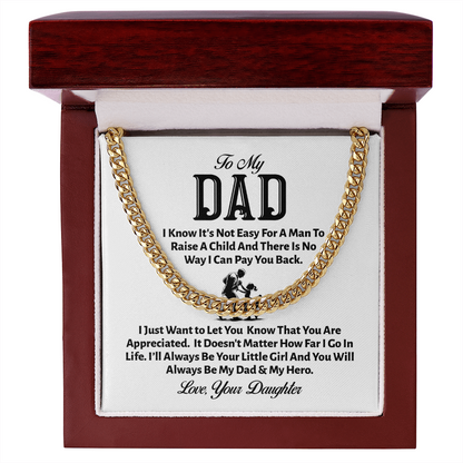 To My Dad Cuban Link Necklace – From Your Little Girl
