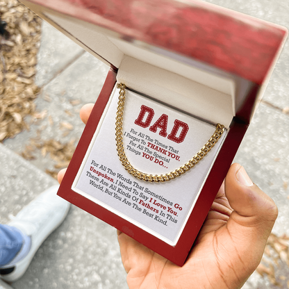 Best Dad Ever Cuban Link Necklace – Thank You for Everything