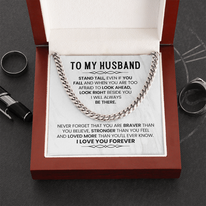 To My Husband Necklace – Stand Tall, Loved Forever