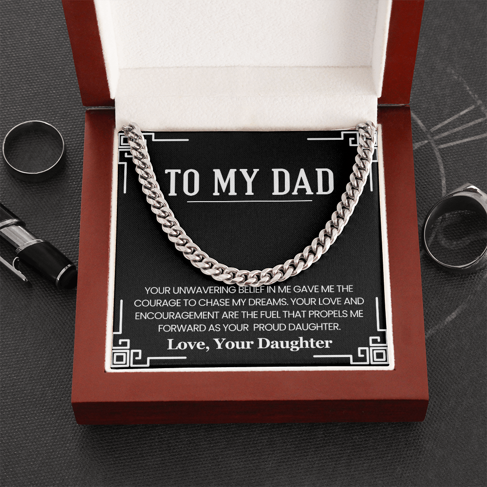 To My Dad Necklace – Your Proud Daughter's Love
