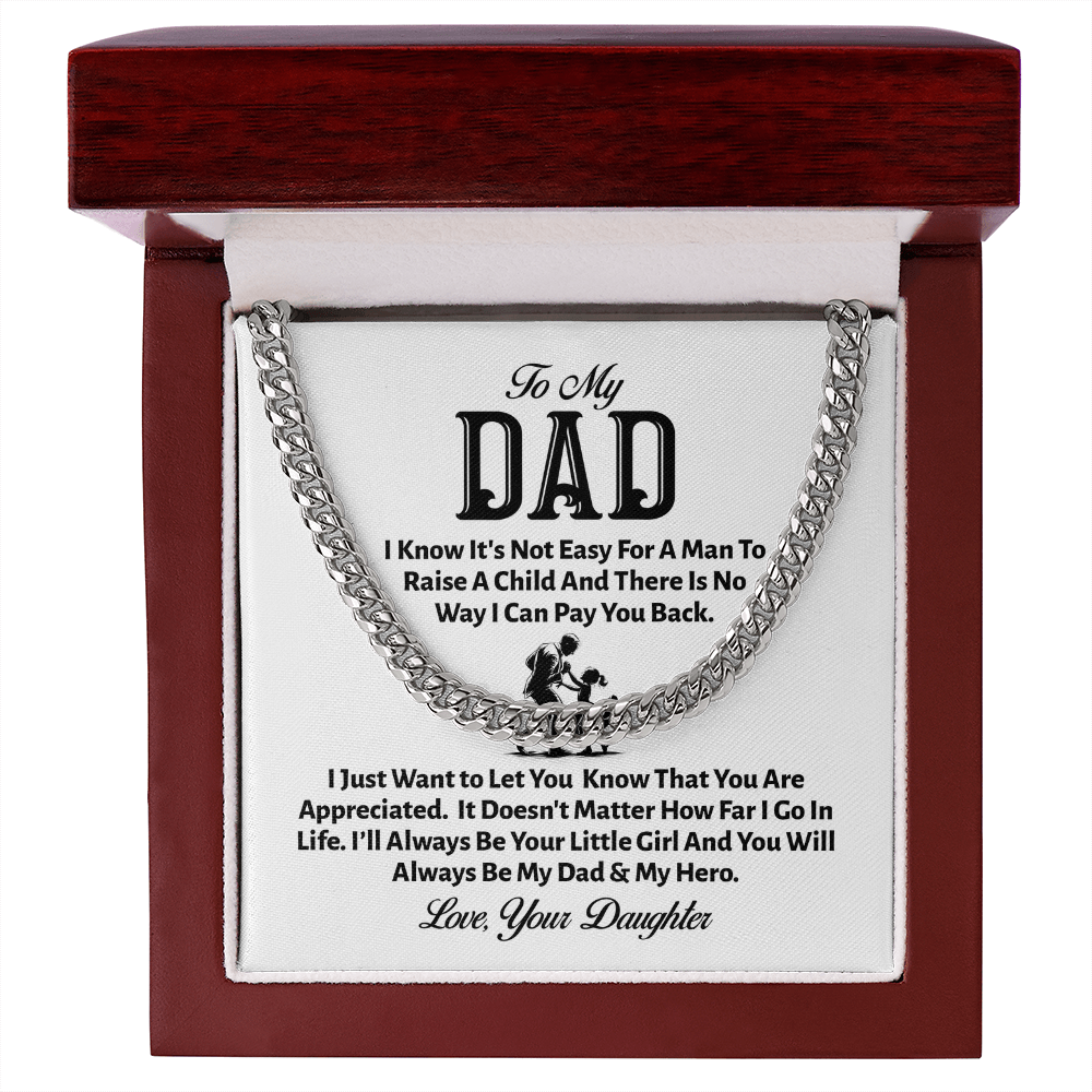 To My Dad Cuban Link Necklace – From Your Little Girl