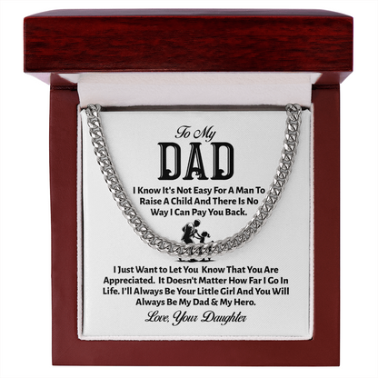 To My Dad Cuban Link Necklace – From Your Little Girl