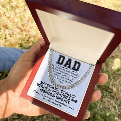 Retirement Gift for Dad Necklace – Proud & Grateful