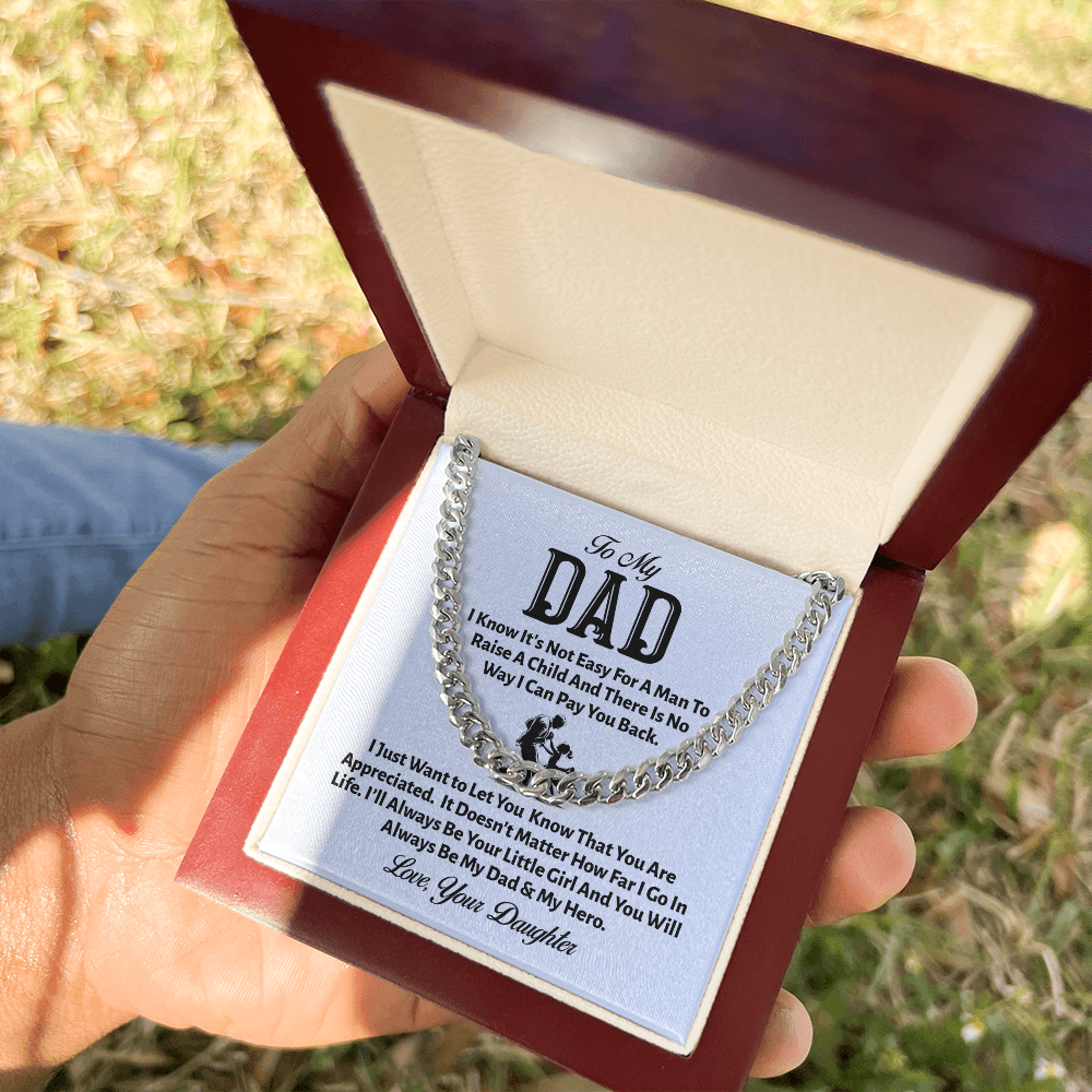 To My Dad Cuban Link Necklace – From Your Little Girl