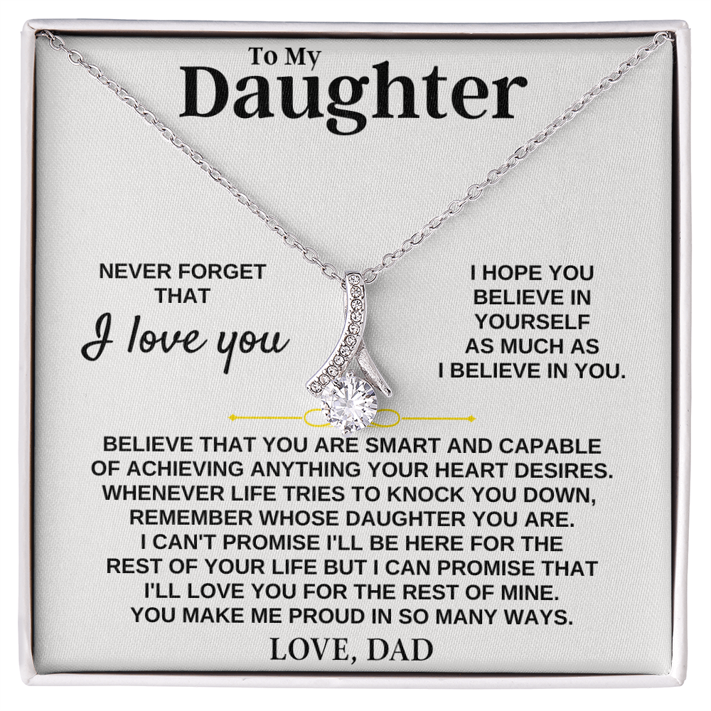 Gift for Daughter from Dad, Alluring Beauty Necklace & Heartfelt Message
