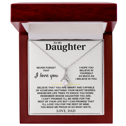 Gift for Daughter from Dad, Alluring Beauty Necklace & Heartfelt Message