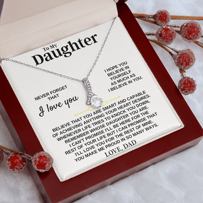 Gift for Daughter from Dad, Alluring Beauty Necklace & Heartfelt Message