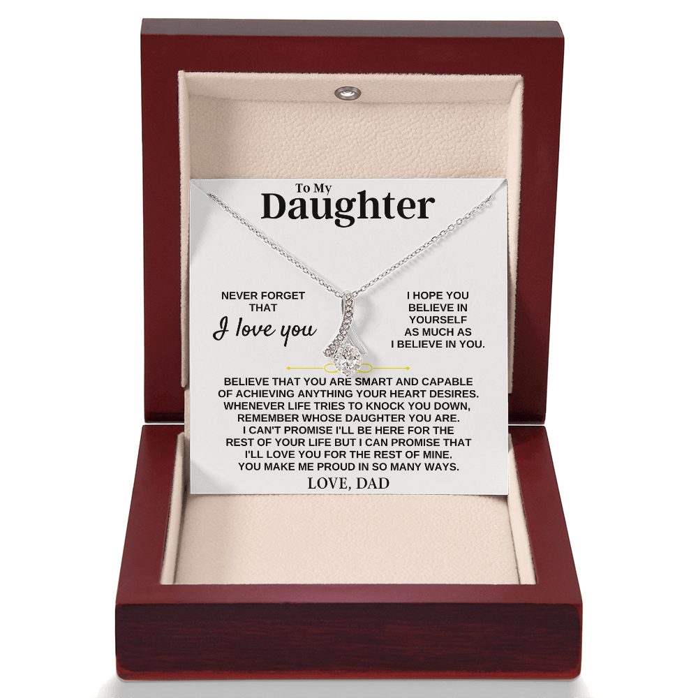 Gift for Daughter from Dad, Alluring Beauty Necklace & Heartfelt Message