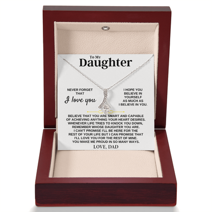 Gift for Daughter from Dad, Alluring Beauty Necklace & Heartfelt Message