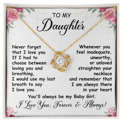 Gift for Daughter – Love Knot Necklace with Heartfelt Message Card | Forever & Always