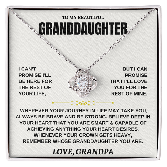 To My Granddaughter – Forever Love Knot Necklace