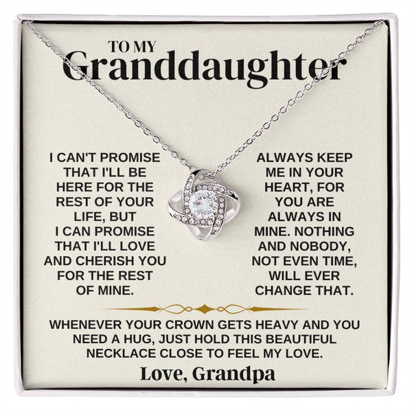 To My Granddaughter - Love Knot Necklace Gift Set
