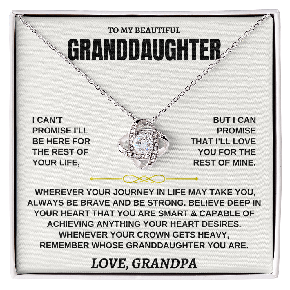 Granddaughter Love Knot Necklace Gift from Grandpa
