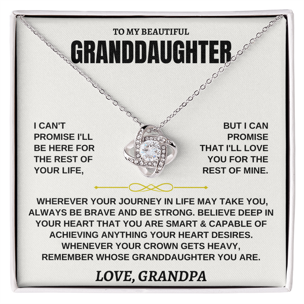 Granddaughter Love Knot Necklace Gift from Grandpa