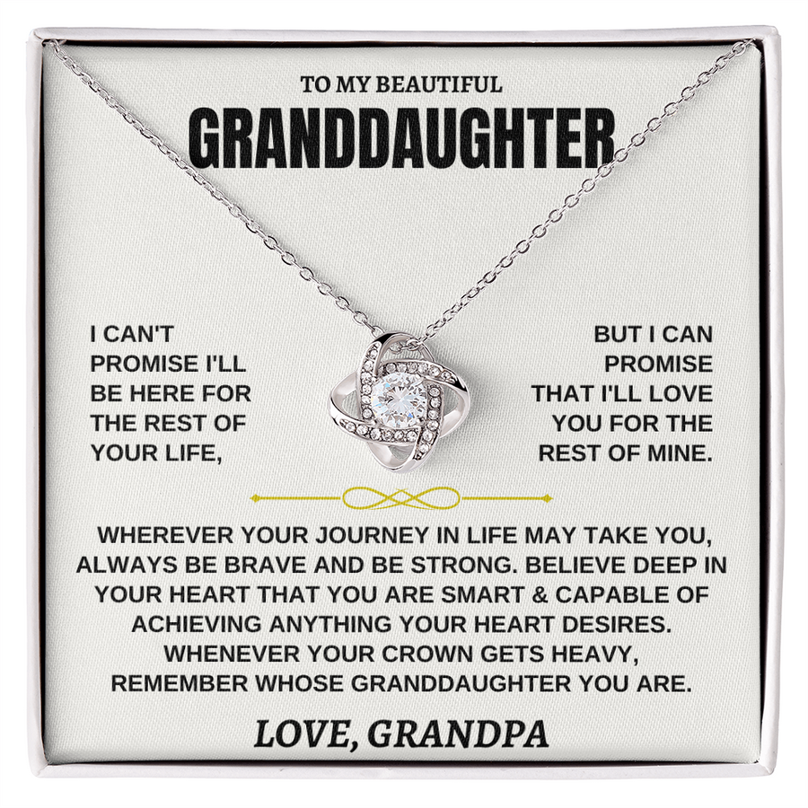 Granddaughter Love Knot Necklace Gift from Grandpa