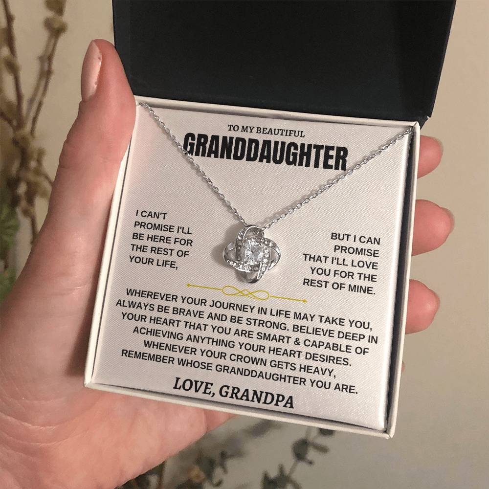 Granddaughter Love Knot Necklace Gift from Grandpa