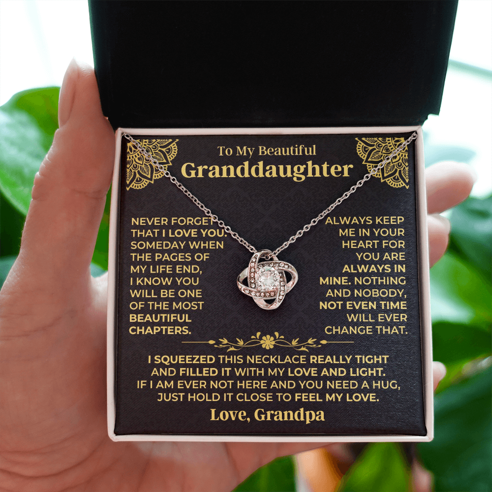 Granddaughter Love Knot Necklace Gift from Grandpa