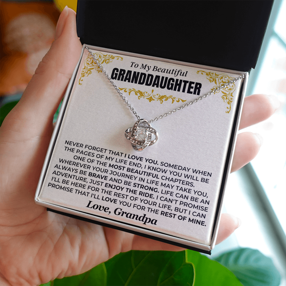 To My Granddaughter Love Knot Necklace – Brave & Strong Gift