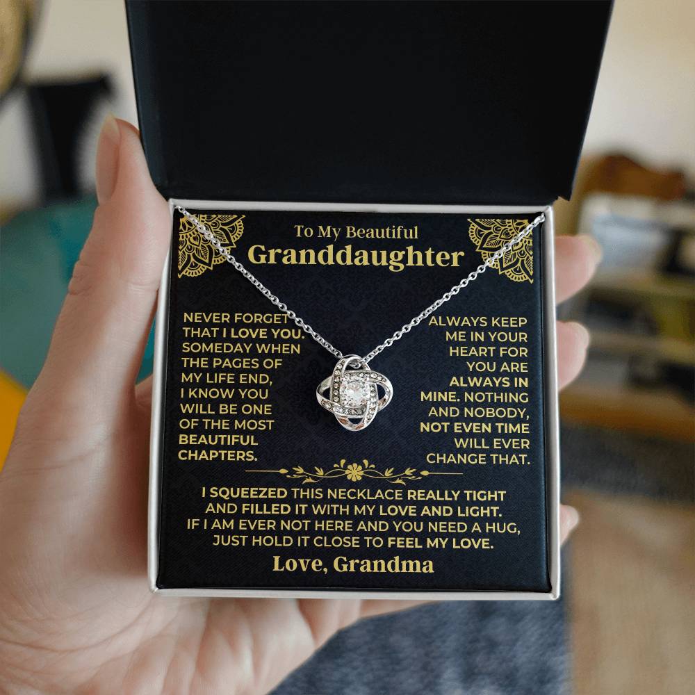 Granddaughter Love Knot Necklace Gift from Grandma