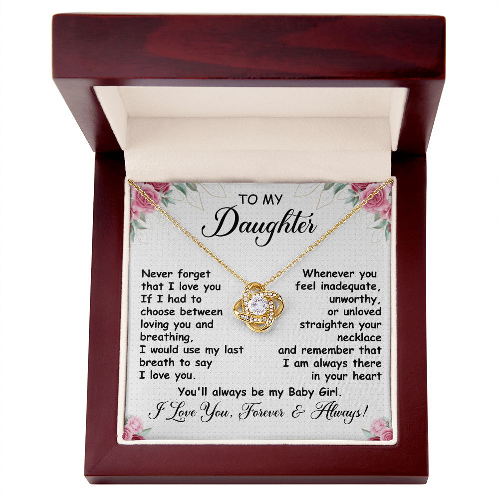 Gift for Daughter – Love Knot Necklace with Heartfelt Message Card | Forever & Always