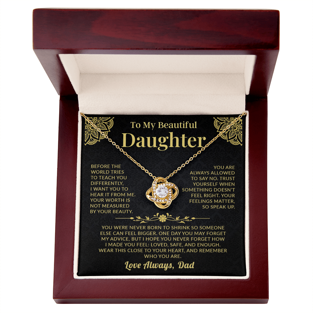 Heartfelt-dad-to-daughter-love-knot-necklace-gift-with-message-card