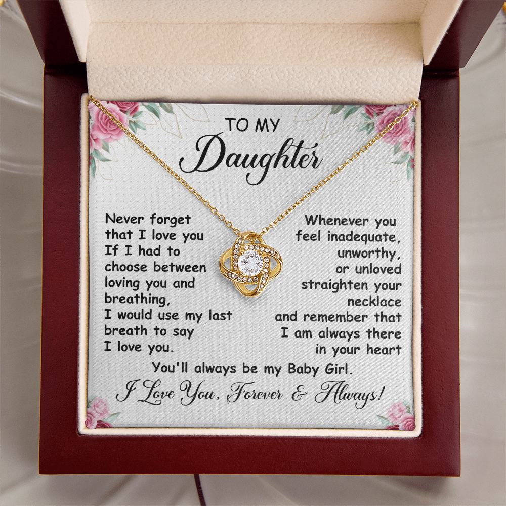 Gift for Daughter – Love Knot Necklace with Heartfelt Message Card | Forever & Always