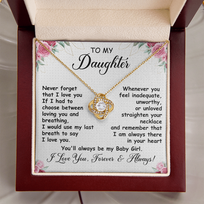 Gift for Daughter – Love Knot Necklace with Heartfelt Message Card | Forever & Always