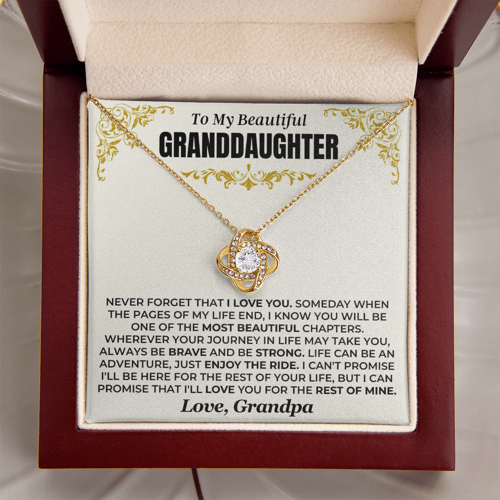 To My Granddaughter Love Knot Necklace – Brave & Strong Gift