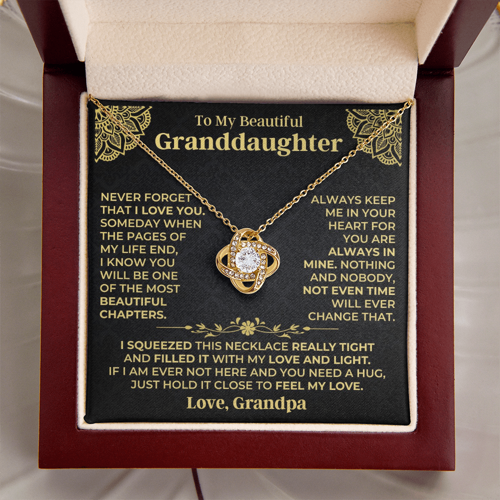 Granddaughter Love Knot Necklace Gift from Grandpa