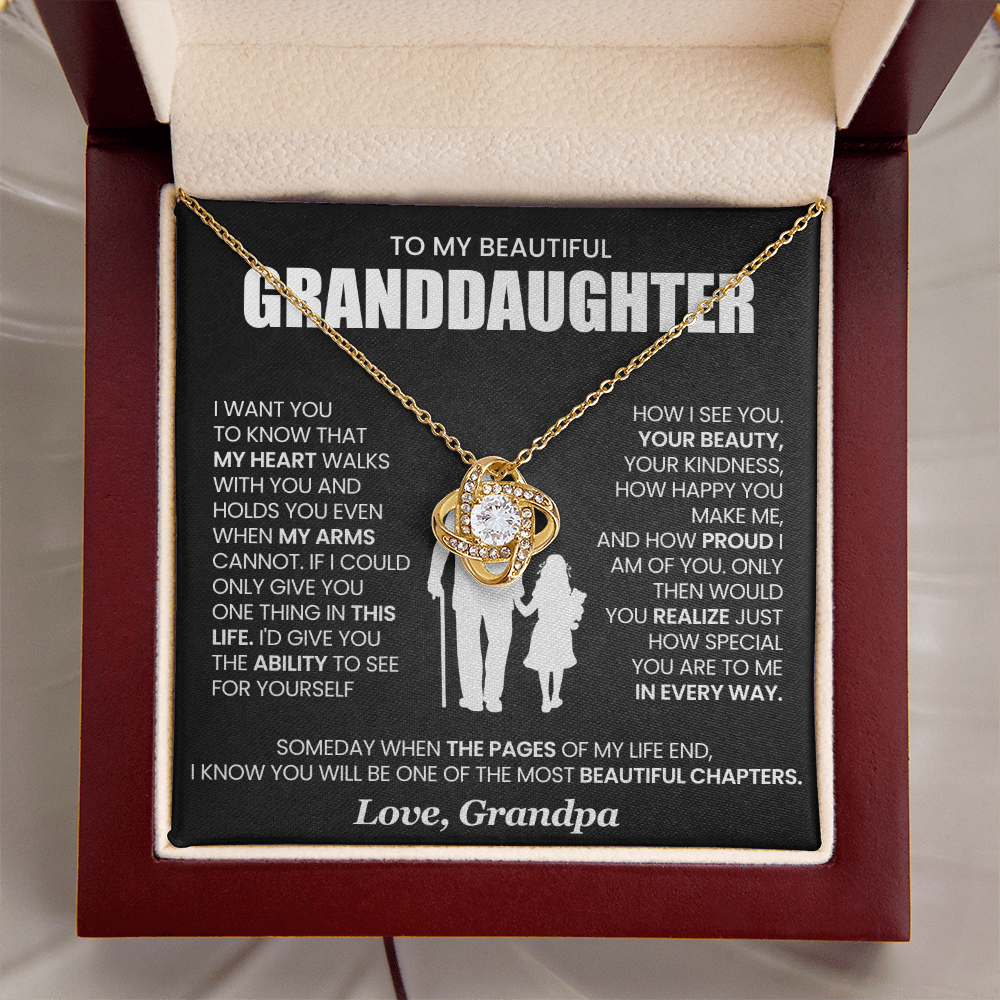To My Granddaughter Necklace Gift – You Are My Heart & Pride