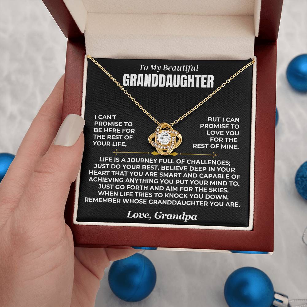 To My Granddaughter Love Knot Necklace – Believe & Stay Strong