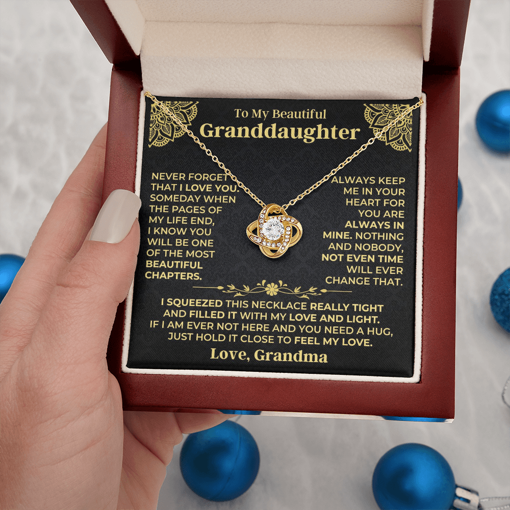 Granddaughter Love Knot Necklace Gift from Grandma