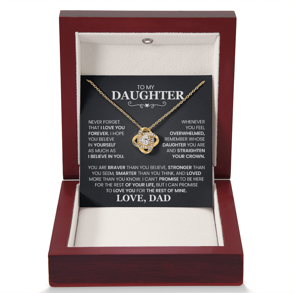 Love Knot Necklace for Daughter from Dad – Forever Love Inspirational Gift