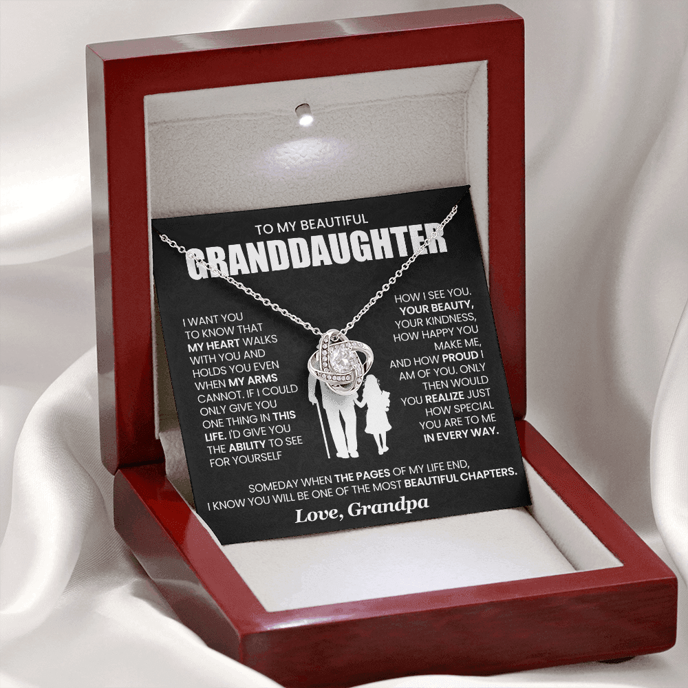To My Granddaughter Necklace Gift – You Are My Heart & Pride